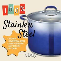 Ensemble de marmites à conserves en acier inoxydable de 20 quarts CONCORD. Pack varié, cobalt Ensemble de marmites à conserves en acier inoxydable de 20 quarts CONCORD. Pack varié, cobalt