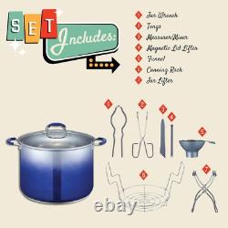 Ensemble de marmites à conserves en acier inoxydable de 20 quarts CONCORD. Pack varié, cobalt