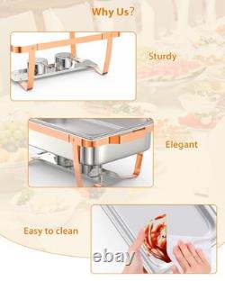 Ensemble de plats chafing en acier inoxydable Quart 6 pièces récipients rectangulaires pour buffet