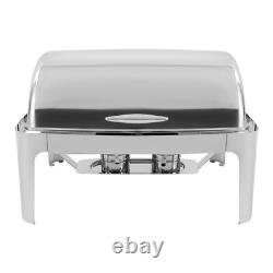 Ensemble de plats de maintien au chaud en acier inoxydable robuste à couvercle roulant 9,54 quart