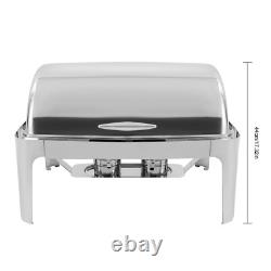 Ensemble de plats de maintien au chaud en acier inoxydable robuste à couvercle roulant 9,54 quart