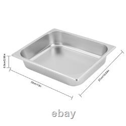 Ensemble de plats de maintien au chaud en acier inoxydable robuste à couvercle roulant 9,54 quart