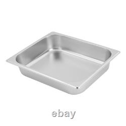 Ensemble de plats de maintien au chaud en acier inoxydable robuste à couvercle roulant 9,54 quart