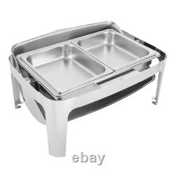 Ensemble de plats de maintien au chaud en acier inoxydable robuste à couvercle roulant 9,54 quart