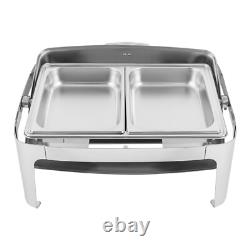 Ensemble de plats de maintien au chaud en acier inoxydable robuste à couvercle roulant 9,54 quart
