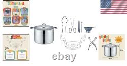 Ensemble de pot de mise en conserve en acier inoxydable de 20 litres complet de 8 pièces, prêt pour induction