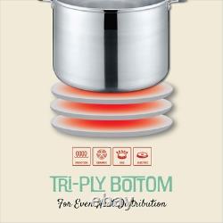 Ensemble de pot de mise en conserve en acier inoxydable de 20 litres complet de 8 pièces, prêt pour induction