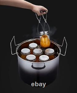 Ensemble de pots de mise en conserve en acier inoxydable de 20 litres, complet avec 8 pièces essentielles de mise en conserve