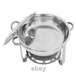 Ensemble de réchaud buffet rond à chafer avec couvercle 5 quarts en acier inoxydable (lot de 5)