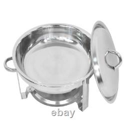 Ensemble de réchaud buffet rond à chafer avec couvercle 5 quarts en acier inoxydable (lot de 5)