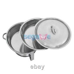 Ensemble de réchaud de buffet rond Chafing Dish avec couvercle 5 litres en acier inoxydable - Lot de 6