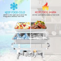 Ensembles de plats à réchaud pour buffet 4 pièces, plats à réchaud en acier inoxydable de 9 quarts