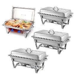 Ensembles de plats chauffants pour buffet, 4 pièces, 9 quarts, en acier inoxydable, serveur de buffet chafer