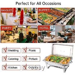 Ensembles de plats chauffants pour buffet, 4 pièces, 9 quarts, en acier inoxydable, serveur de buffet chafer