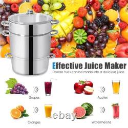 Extracteur de jus à vapeur en acier inoxydable de 11 pintes, extracteur de jus pour fruits et légumes en 3 pièces