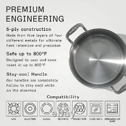 Fabriqué en Marmite en acier inoxydable de 8 litres avec couvercle 5 plis