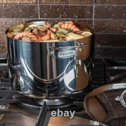 Faitout en acier inoxydable 3 couches Viking, 12 quarts, comprend un couvercle en métal