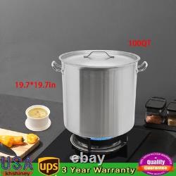 Faitout en acier inoxydable de 100 quart avec couvercle pour cuisine de restaurant
