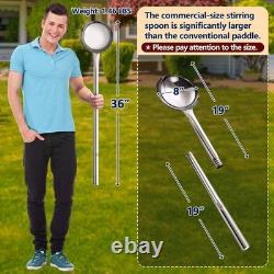 Faitout en acier inoxydable de 100 quarts pour cuisson de fruits de mer avec panier et grande cuillère de 36''