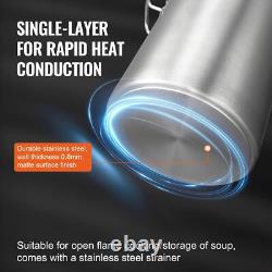 Faitout en acier inoxydable de 42 quarts avec couvercle et passoire pour grands groupes