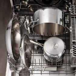 Faitout en acier inoxydable de 8 quarts polyvalent avec poignées rivetées et couvercle