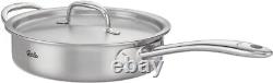 Fissler M5 Pro-Ply Poêle à Sauté en Acier Inoxydable 5 Couches, 3 Quarts, avec Couvercle en Métal