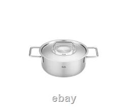 Fissler Pure Collection Rondeau en acier inoxydable de 4,1 pintes avec couvercle en métal