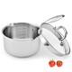 Fracoda Casserole En Acier Inoxydable De 2,5 Quarts Avec Couvercle Passoire En Verre, Casserole &agrave; Sauce Po