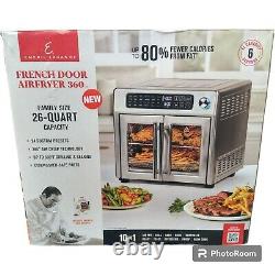 Friteuse à air 360 Emeril Lagasse en acier inoxydable 10 en 1, 25 litres avec portes françaises