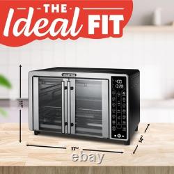 Friteuse à air Gourmia à porte française de 25 Qt grande capacité en acier inoxydable