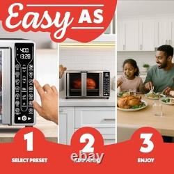 Friteuse à air Gourmia à porte française de 25 Qt grande capacité en acier inoxydable