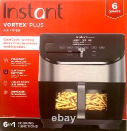 Friteuse à air en acier inoxydable Instant Vortex Plus 6 litres avec ClearCook et Odor