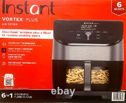 Friteuse à air en acier inoxydable Instant Vortex Plus 6 litres avec ClearCook et Odor