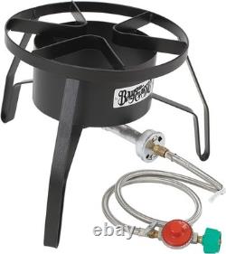 Friteuse à dinde en acier inoxydable de 32 quarts, brûleur rond de 59 000 BTU pour oiseaux jusqu'à 18 lb