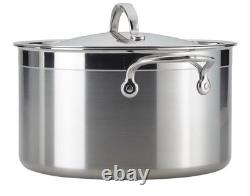 HESTAN PROFESSIONAL PRO-bond Superbe faitout en acier inoxydable avec couvercle, 8 quarts