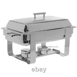 HUBERT Plat de service rond, 8 quart en acier inoxydable avec finition martelée - 23 1/2