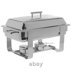 HUBERT Plat de service rond, 8 quart en acier inoxydable avec finition martelée - 23 1/2