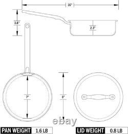 Heritage Steel x Eater sauteuse mini 1,5 pinte avec couvercle, 5 plis entièrement gainée