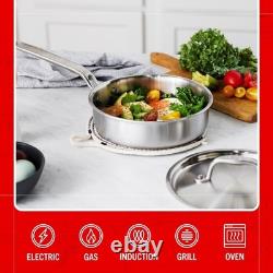 Heritage Steel x Eater sauteuse mini 1,5 pinte avec couvercle, 5 plis entièrement gainée