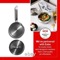 Heritage Steel x Eater sauteuse mini 1,5 pinte avec couvercle, 5 plis entièrement gainée