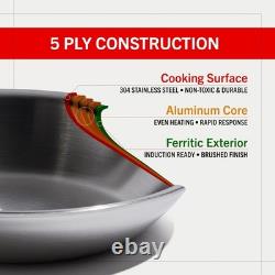 Heritage Steel x Eater sauteuse mini 1,5 pinte avec couvercle, 5 plis entièrement gainée