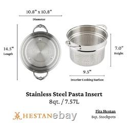 Insert à pâtes en acier inoxydable Provisions de 8 pintes pour une cuisson parfaite