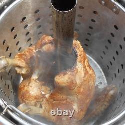 KK30SRP Marmite à brochettes à dinde en acier inoxydable de 30 quarts avec panier et couvercle