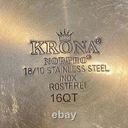 KRONA Norpro 16 Quart Marmite avec Couvercle en Verre Ventilé en Acier Inoxydable 18/10 KRONA Norpro 16 Quart Marmite avec Couvercle en Verre Ventilé en Acier Inoxydable 18/10