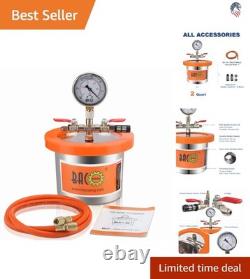 Kit de chambre à vide en acier inoxydable de 2 quarts compatible avec résine, silicone et époxy