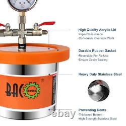 Kit de chambre à vide en acier inoxydable de 2 quarts compatible avec résine, silicone et époxy