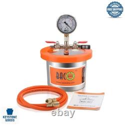 Kit de chambre à vide en acier inoxydable de 2 quarts pour le dégazage de résine et de silicone