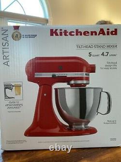 Kitchenaid Artisan Series 5 Quart Tilt-head Stand Mixer Empire Red- Jamais Utilisé