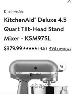 Kitchenaid Deluxe Series 4.5 Quart Tilt-head Stand Mixer Argent