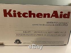 Kitchenaid Sept-ply 5.0 Pintes Professional Low Sauteuse Avec Couvercle, Kcc750hsst
